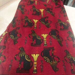 Red and Gold Cat Patterned Leggings